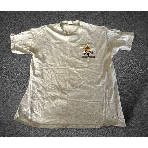 Vtg Y2K South Of The Border Mens Xl Pocket T-shirt Anvil Tag Grey Pedro Logo 90s - Picture 1 of 6